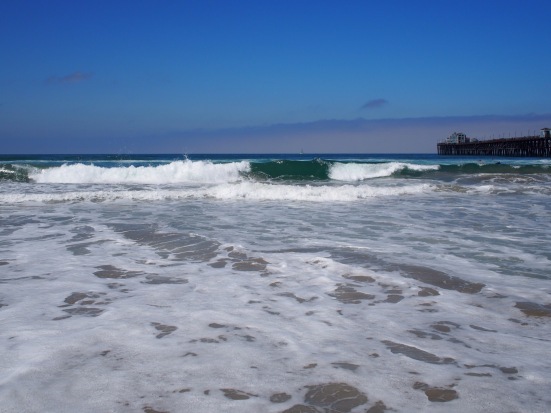 Beautiful waves crashing on the beach- Oceanside Beach